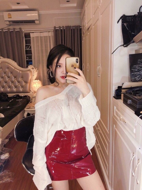 Chân váy da bóng trơn | BigBuy360 - bigbuy360.vn