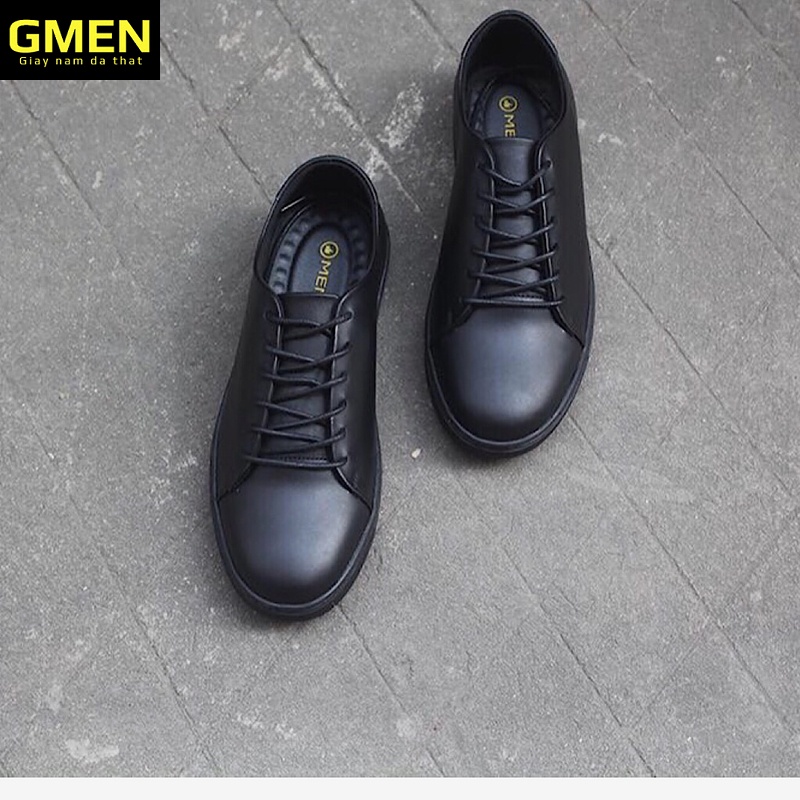 Giày da nam buộc dây chất liệu da thật nguyên tấm bảo hành 1 năm GM0116