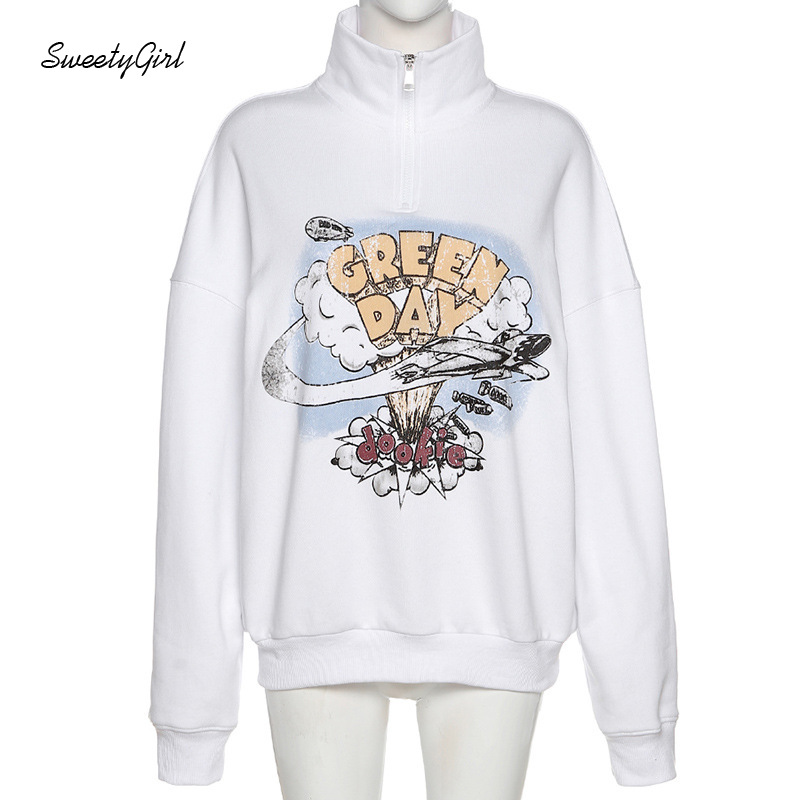 Áo Nỉ Nữ Dài Tay Cổ Cao Thời Trang Hàn