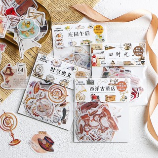 set sticker vintage hoài cổ phong cách nhật infeelme DIY thủ công bullet journal