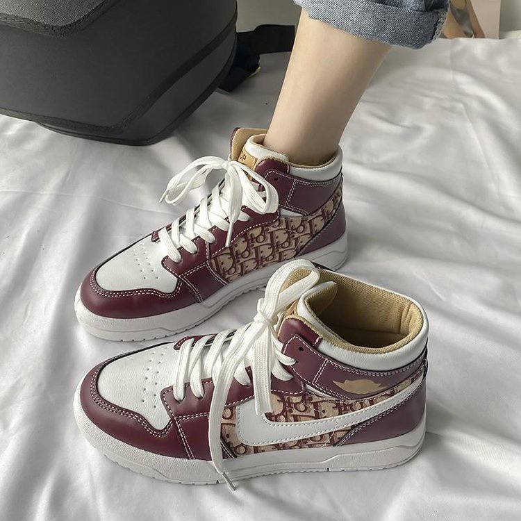 Giày Mũi Tròn Cột Dây Thoáng Khí Thoải Mái Thời Trang