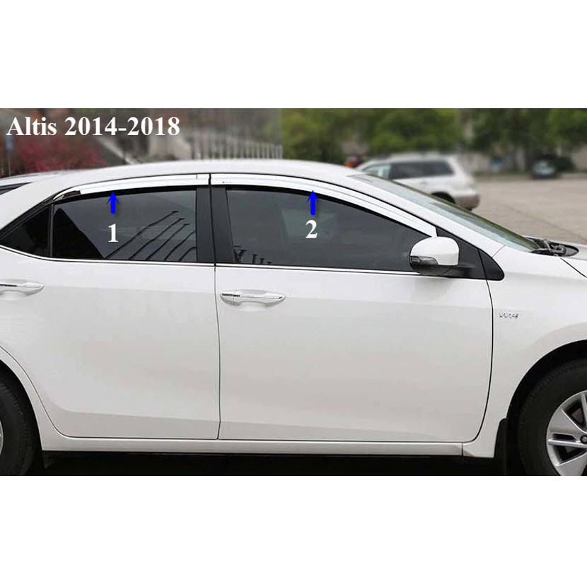 Vè Che Mưa Xe Toyota Altis 2014 đến 2020 Mạ Crom Hàn Quốc - 4 Chi Tiết - Tặng kèm keo tăng dính