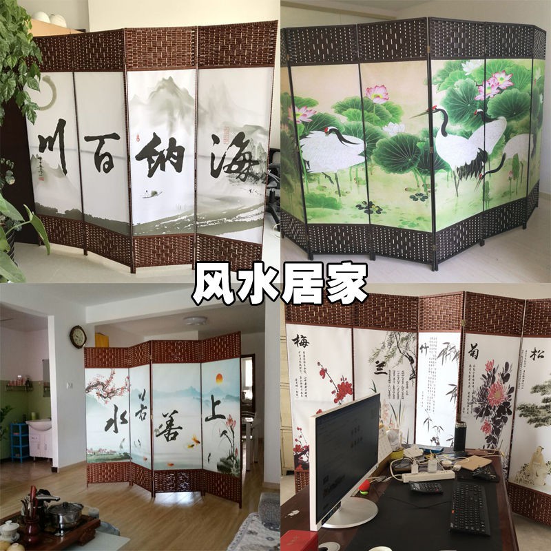Bình phong gấp màn phòng khách đơn giản hiện đại văn Trung Quốc sức khỏe bằng gỗ chắc chắn vách ngăn hiên di động