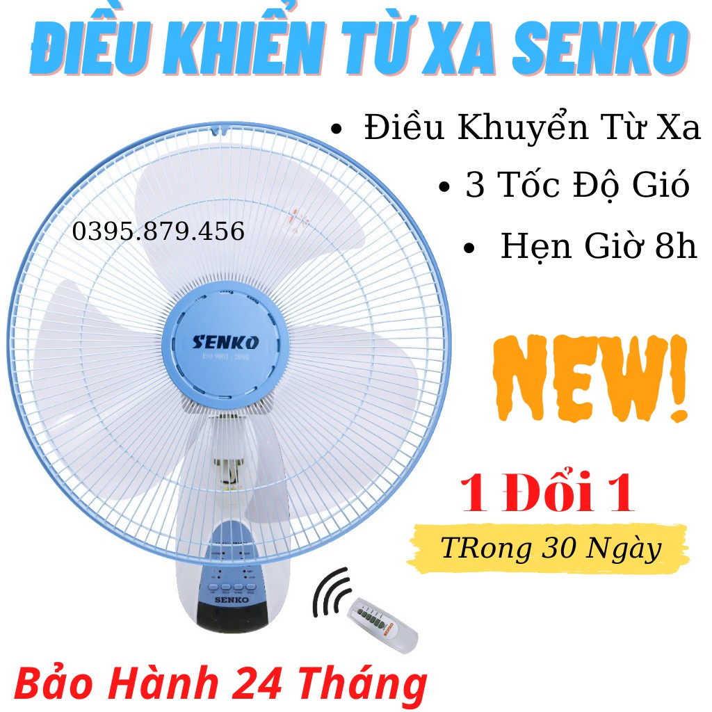 Quạt công nghiệp treo tường senko điều khiển từ xa 1628-quạt điện treo tường senko 7 cánh giá rẻ-giadungchip