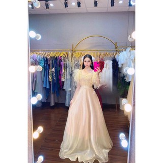 MARiVAN-ĐẦM MAXI TAY LOE CỔ VUÔNG