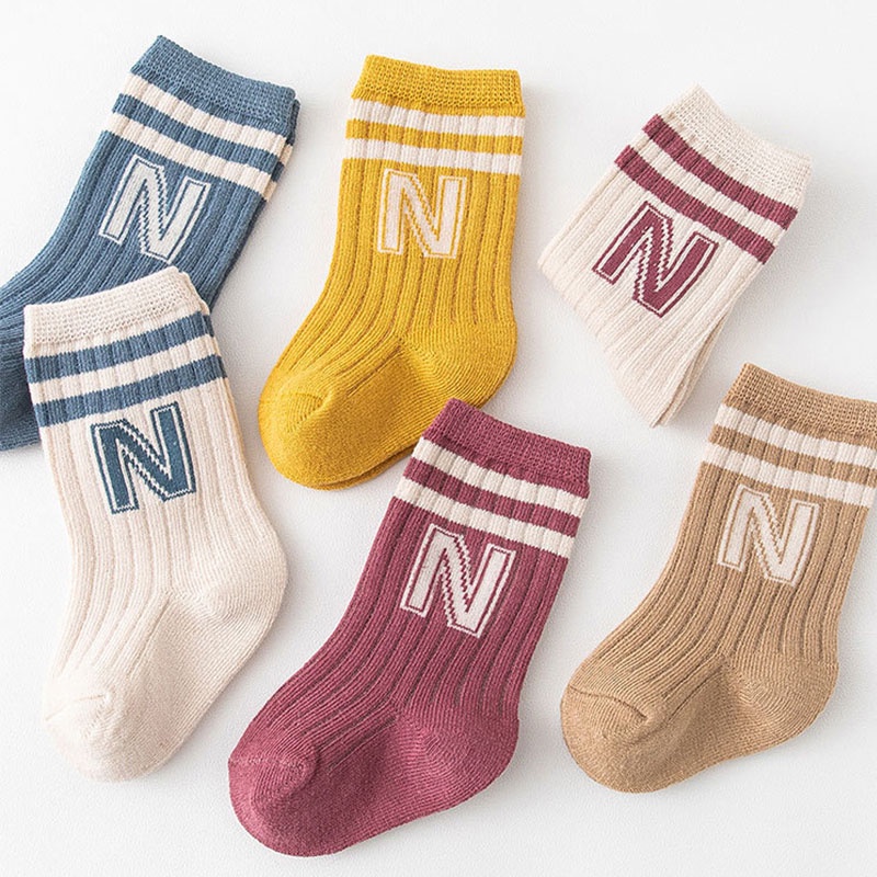 Vớ Cotton Mềm Co Giãn Thoải Mái In Chữ Dễ Thương Cho Bé