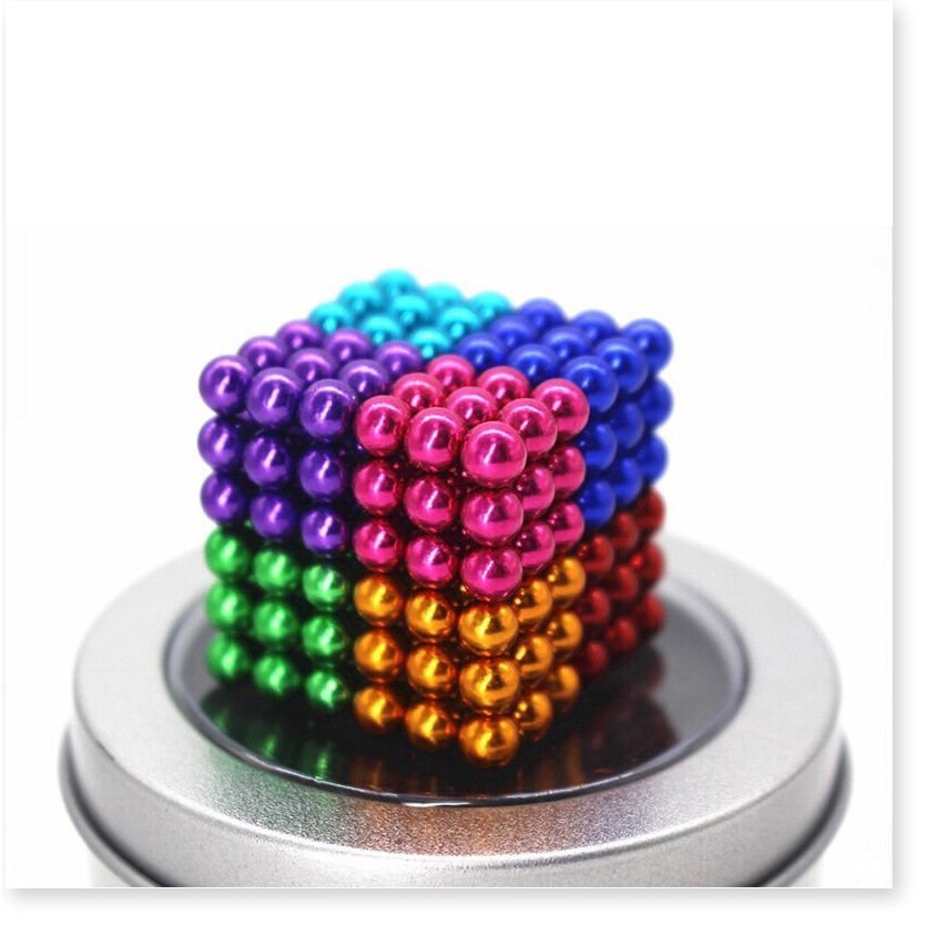 Nam châm bi 8 màu - Bucky ball 5mm (216 viên, 8 màu), Bi nam châm tròn - bucky ball 5mm 8 màu giúp tăng khả năng tư duy