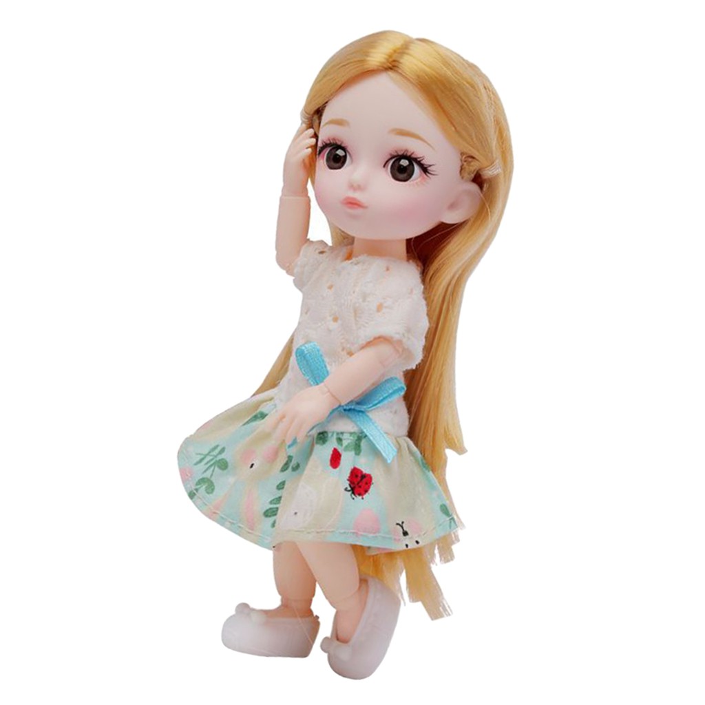 Búp Bê Tóc Dài 16cm Có 12 Khớp Nối Cho Búp Bê Bjd