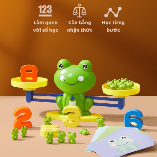 Đồ Chơi Montessori, Đồ Chơi Giáo Dục Thông Minh Cho Trẻ, Ếch Cân Bằng Trọng Lượng Hỗ Trợ Học Toán Và Phép Tính