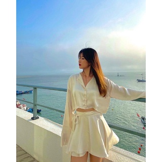 CHÂN VÂY LỤA XOÈ DÂY CỘT EO