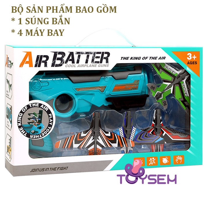 Đồ chơi máy bắn máy bay Toysem độc đáo cho trẻ từ 3 tuổi - Trò chơi vận động phóng máy bay lượn - Quà tặng sinh nhật
