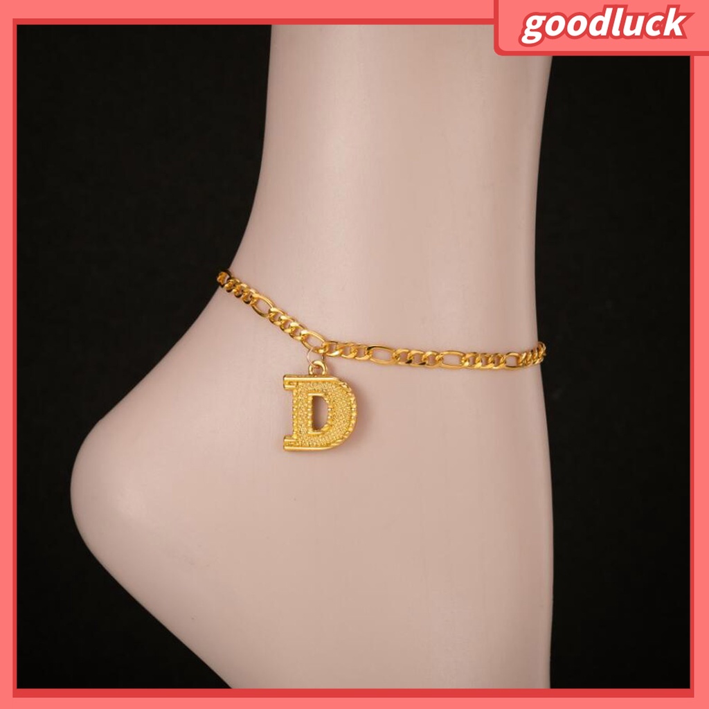 Goodluck| Lắc Chân Mạ Vàng/Bạc Mặt Hình 26 Chữ Cái Thời Trang Cho Nữ