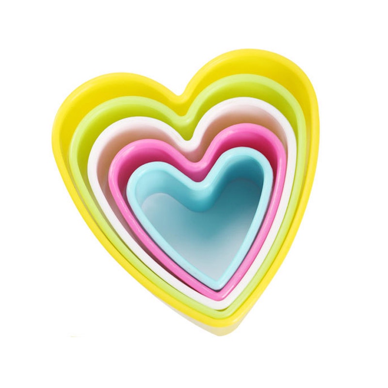 1 Bộ Khung Cắt Bánh Quy Bánh Tự Làm Khuôn, Dụng Cụ Cắt Cạnh Trang Trí Hình Trái Tim Đảng Cookies Nhựa Nhà Sản Xuất