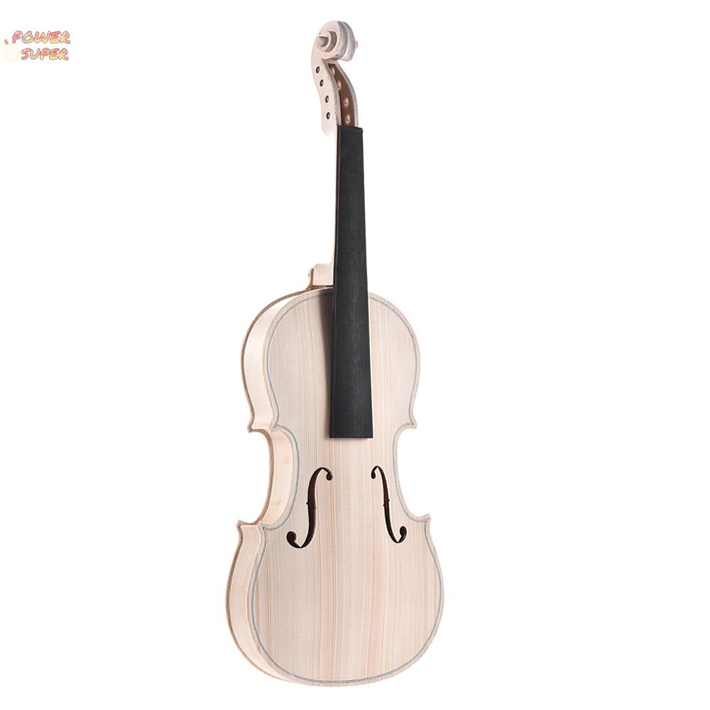 DIY 4/4 Full Size Natural Solid Wood Acoustic Violin Fiddle Kit Spruce Top Maple Back Neck Ebony Wood Fingerboard Accessory Tailpiece