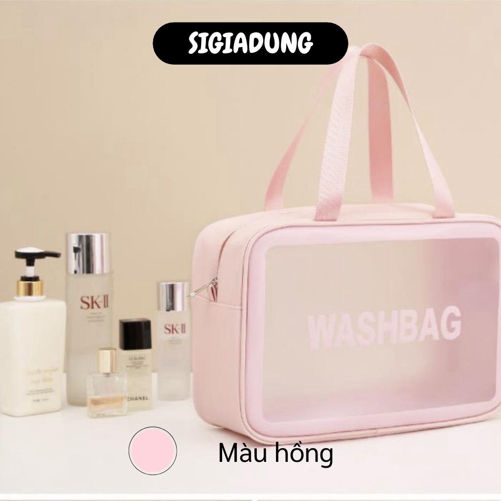 [SGD] Túi Đựng Mỹ Phẩm - Túi Đựng Đồ Trang Điểm, Đồ Du Lịch Da Pu Trong Suốt WASHBAG 9414