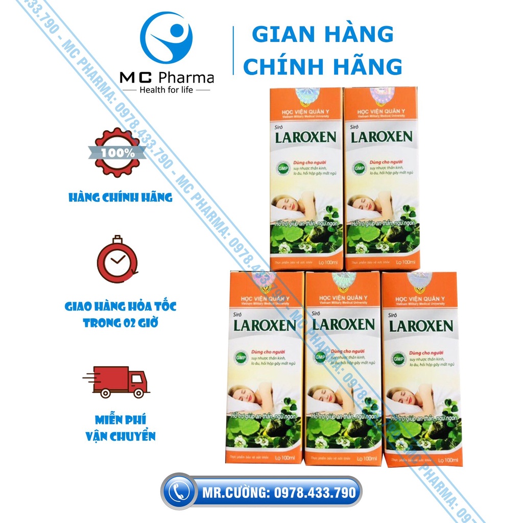 Combo 05 hộp Siro Laroxen Học viện quân y lọ 100ml