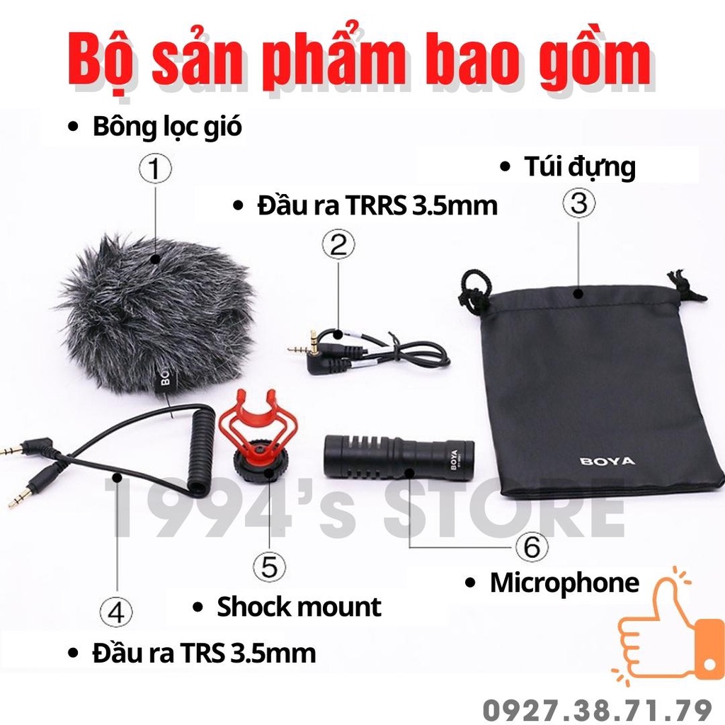 (CÓ SẴN) MIC Thu Âm BOYA BY-MM1 Cho Máy Ảnh DSLR, Mirroless, Smartphone, Action Cam, Gopro, DJI Pocket, DJI Action ...