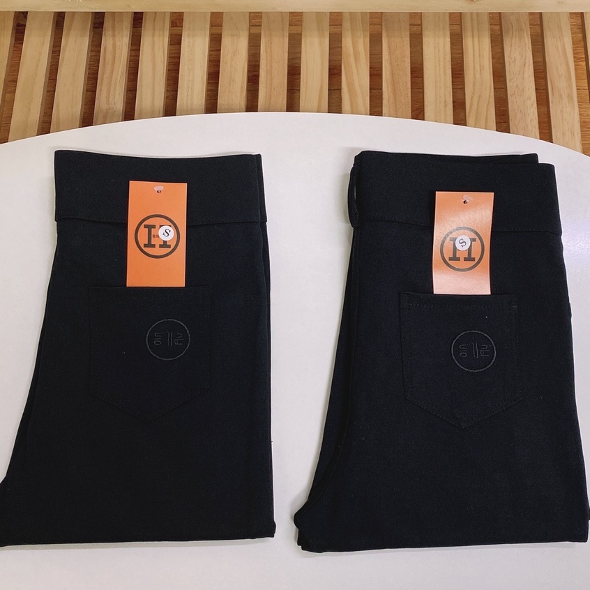 Quần Legging nữ cạp cao dài nâng mông có túi 2 khuy khóa kéo Quần Legging dài đen co giãn gen bụng vải dày Umi ôm dáng