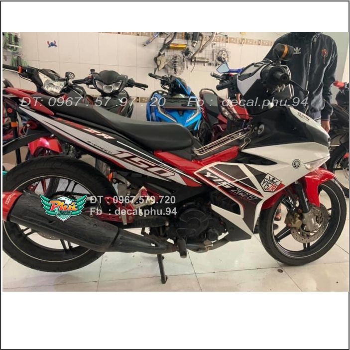 Tem Exciter 150 Y15ZR Trắng đỏ đen (C)