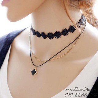 Dây chuyền choker kết hoa xinh xắn