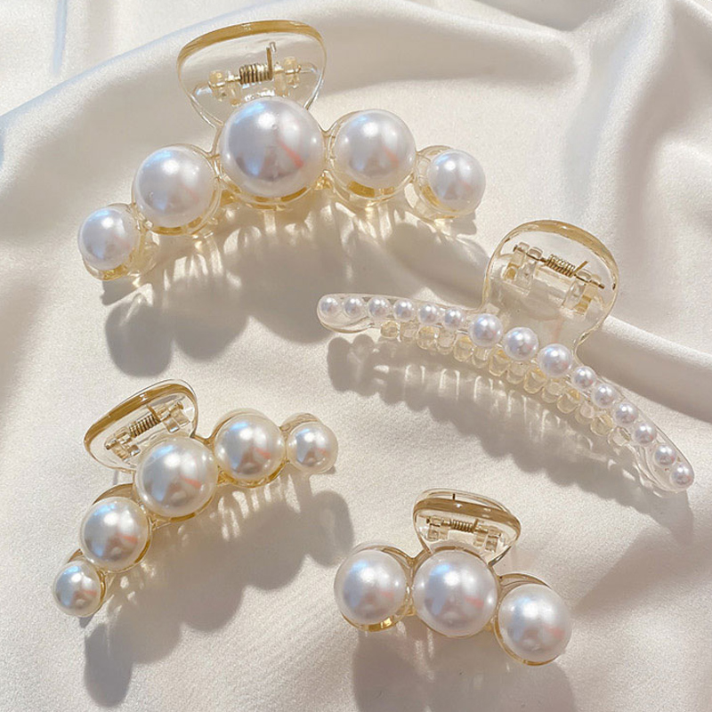 Kẹp tóc đính ngọc trai lớn phong cách Hàn Quốc thời trang thanh lịch cho nữ