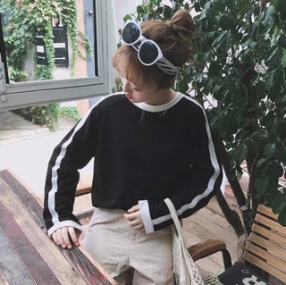 Áo nỉ bông phối sọc😍