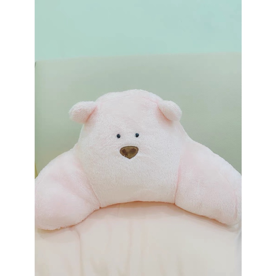 Set Tựa Gấu Nâu Hồng Đáng Yêu Trên Xe Ô Tô - Gối Cổ Trên Xe Hơi