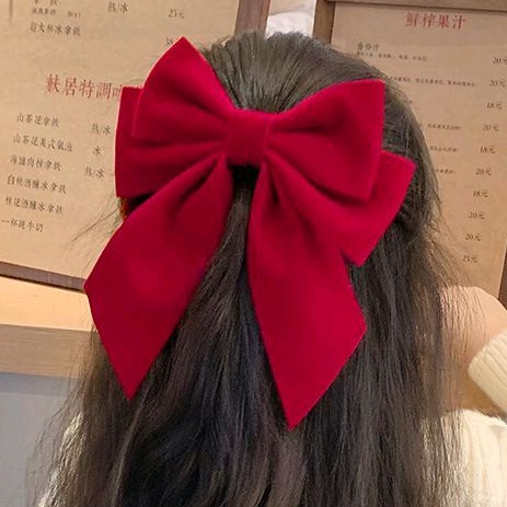 {Nơ ĐỎ NHUNG ĐẬM} KẸP NƠ MỎ VỊT TO VỪA PHONG CÁCH HÀN QUỐC XINH XẺO CHO CẢ MẸ VÀ BÉ