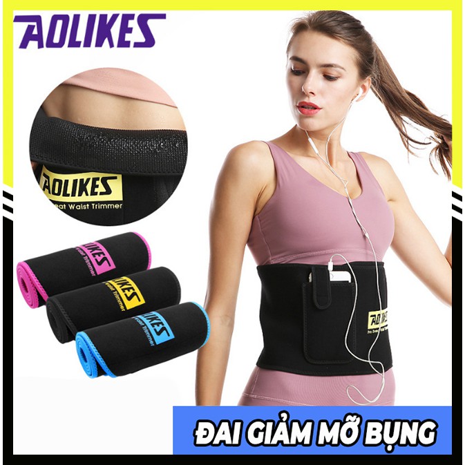 Đai lưng nữ giảm mỡ bụng tập gym, yoga hiệu quả mẫu mới có túi chính hãng Aolikes