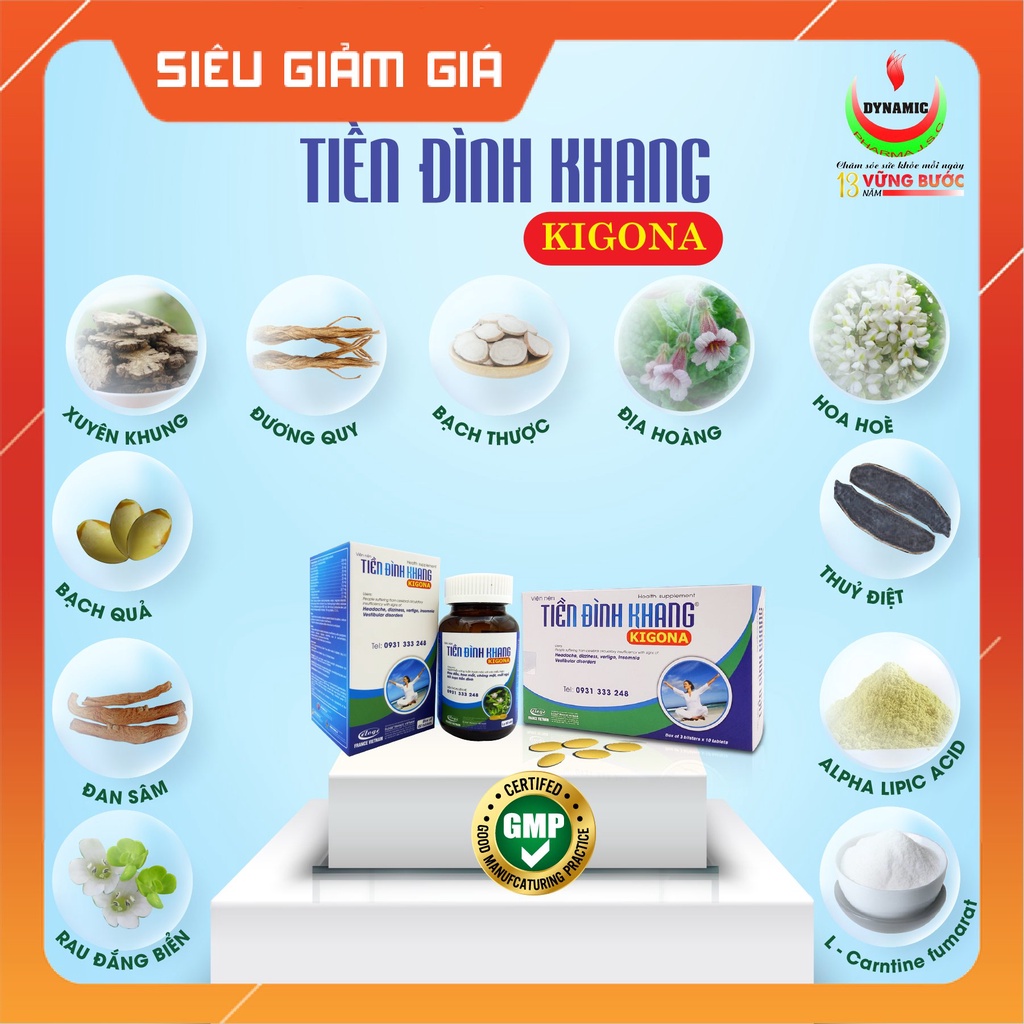 Giảm rối loạn tiền đình - Tiền Đình Khang - Hộp 30 viên & hộp 60 viên