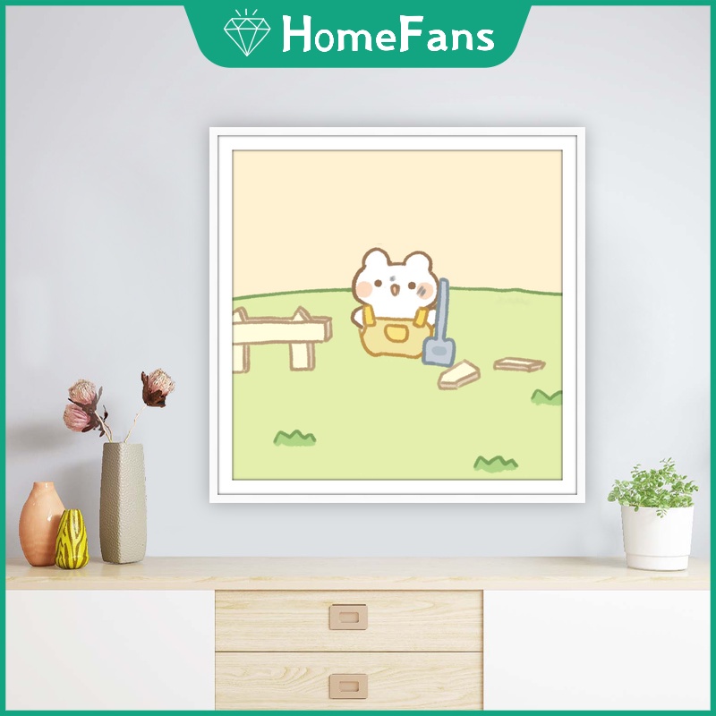 Bộ Tranh Đính Đá 5D Tự Làm Họa Tiết Heo Và Thỏ 40x40cm Trang Trí Nhà Cửa