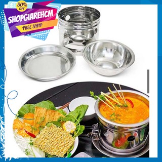 Bộ Nồi Lẩu Inox Một Người Kèm Bếp Cồn