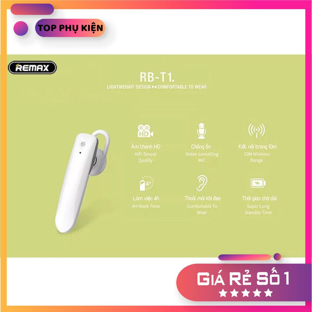 Tai nghe Bluetooth v5.0 Sang Trọng Remax RB - T1 -Bảo hành 12 tháng #TAINGHE Giá rẻ nhất shopee