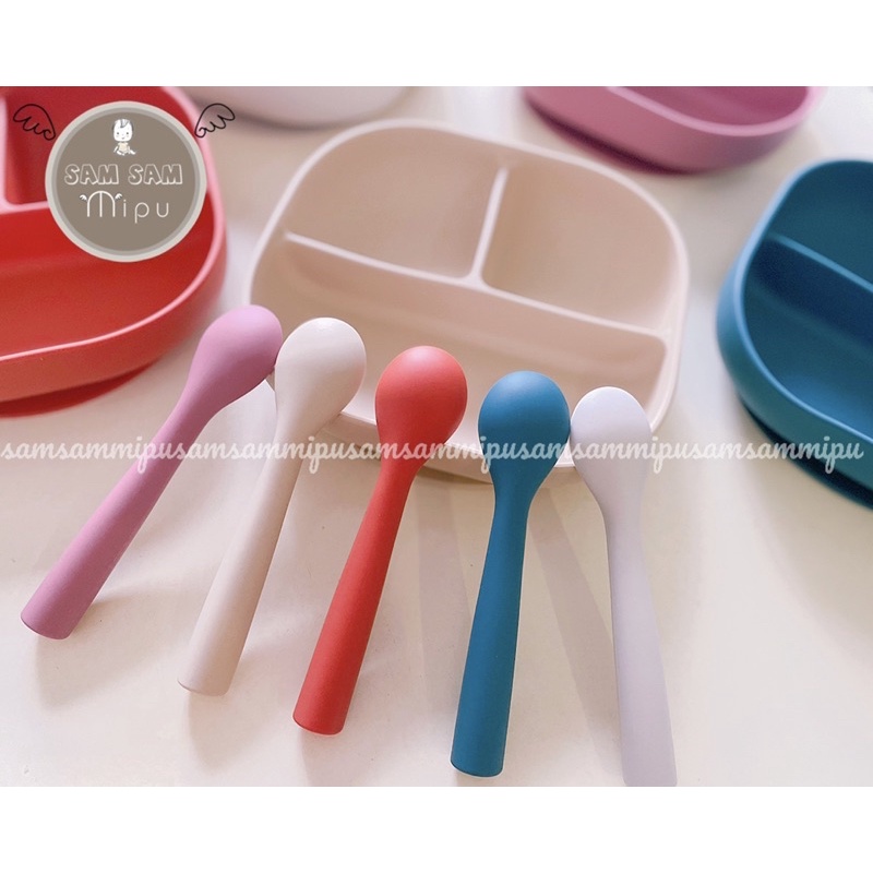 Ảnh Thật Khay Ăn Dặm Silicon Hình Vuông 3 Ngăn BPA Free Cấp Thực Phẩm Cao Cấp Chịu Nhiệt - Shop Mẹ Sam