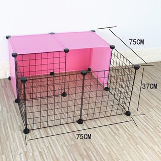 Chuồng chó lắp ghép có cửa sắt, tặng chốt nhựa và dây dút