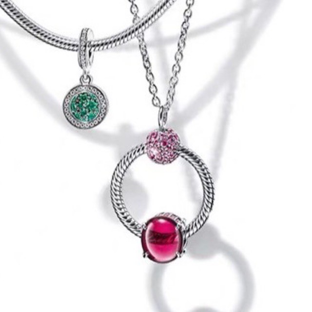 charm pan treo đính đá xanh cao cấp bạc s925 mẫu mới