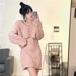 Set váy len 2s + áo khoác ngoài cực xinh