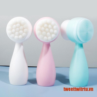 Cọ rửa mặt silicone hai đầu loại bỏ mụn đầu đen