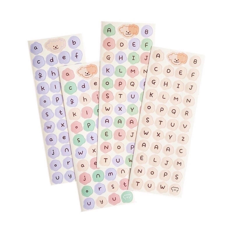 Miếng dán trang trí hình chữ cái nhiều màu sắc, sẵn keo dán ( kích thước 1 miếng 6cm x 16cm)
