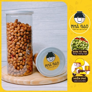 Đậu phộng rang tỏi ớt lon 500g nhà gạo hàng loại 1 siêu ngon ăn vặt chất lượng
