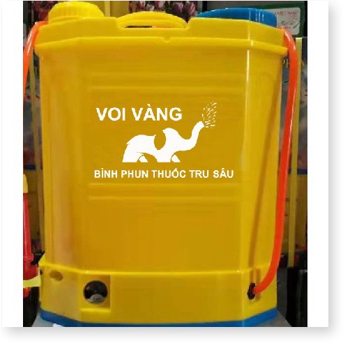 Bình Xịt Điện phun thuốc khử trùng, phun thuốc trừ sâu Voi vàng. Ắc quy 12V