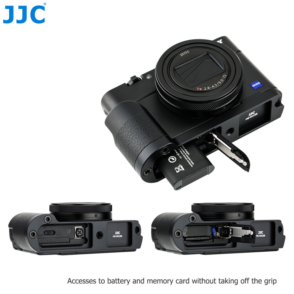 JJC HG-RX100 Tay Cầm Kim Loại Chống Trượt Đế Đĩa 1/4"-20 Tháo Lắp Nhanh Cho Máy Ảnh Sony RX100 VI VA V IV/III II RX100M7 RX100M6 RX100M5 RX100M5A RX100M4 RX100M3 RX100M2 RX100 Mark 6 5 4 3 2