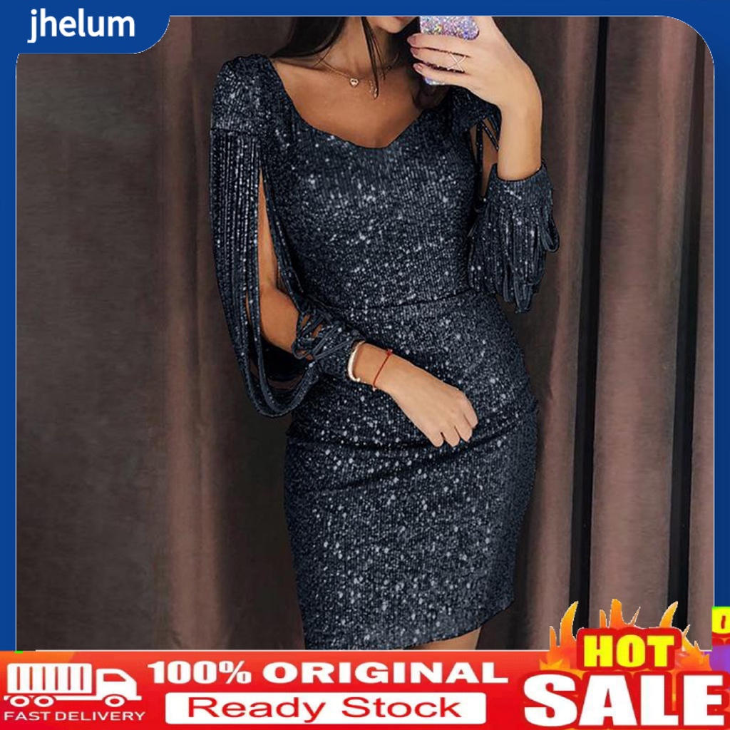 Đầm Mini Đính Kim Sa Lấp Lánh Dễ Thương Cho Nữ