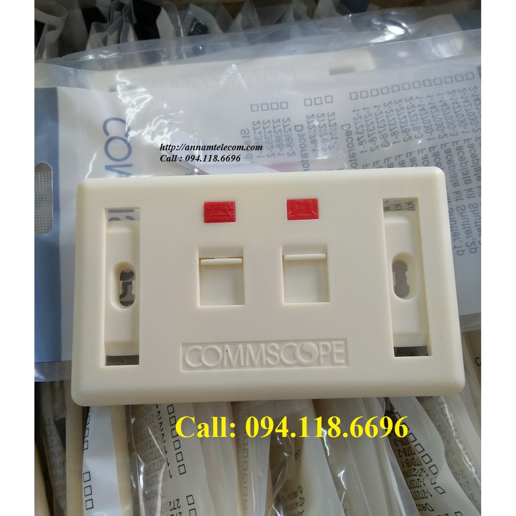 Mặt nạ outlet 2 cổng CommScope AMP