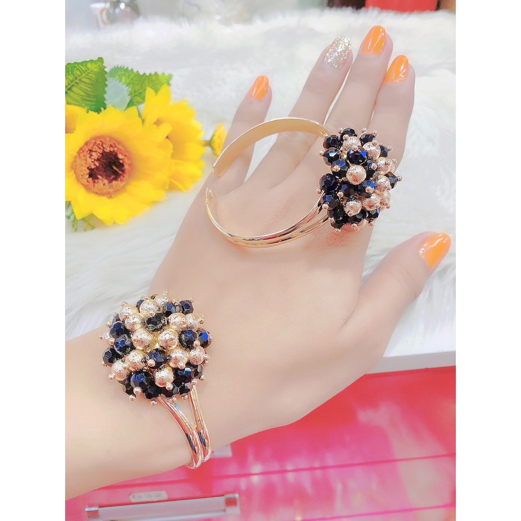 Vòng tay nữ UHA free size , lắc tay bền màu thiết kế cao cấp sáng lấp lánh V185