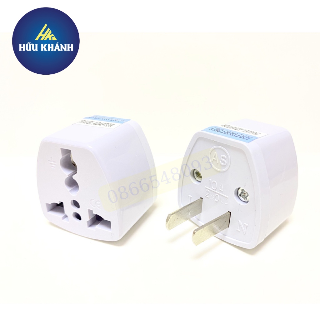 Đầu chuyển đổi phích cắm điện 3 chấu sang 2 chấu loại chân dẹt