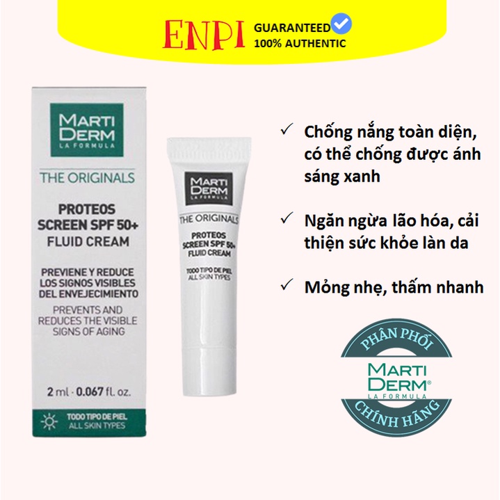 Kem chống nắng Martiderm MINI 2ml