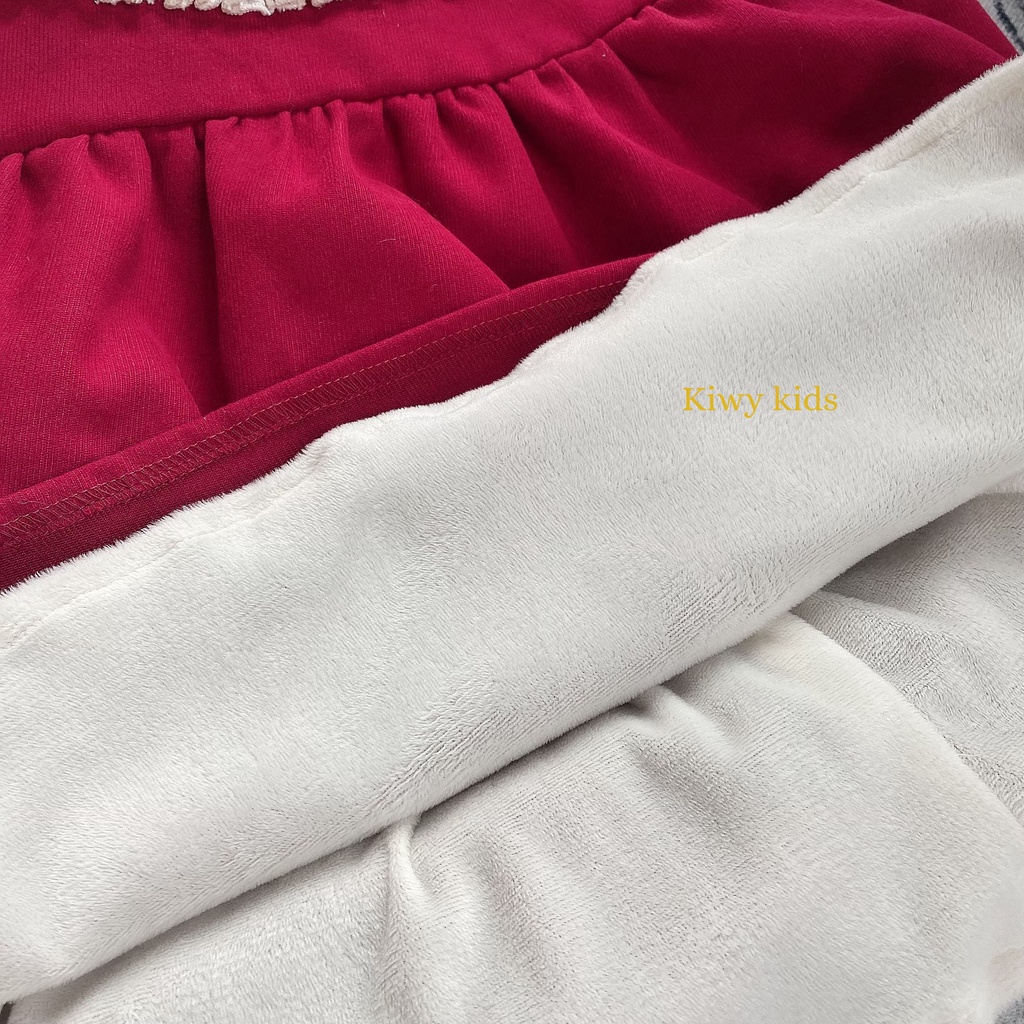 Váy đỏ bé gái Kiwy Kids màu đỏ nổi bật dáng xòe điệu đà Kids66-74 cho bé từ 1 đến 8 tuổi