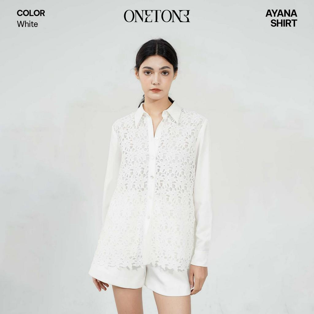 Áo sơ mi nữ Onetone dáng suông dài tay Ayana