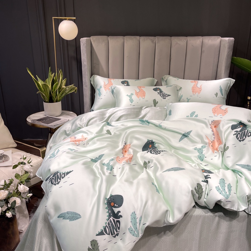 Bộ Chăn Ga Gối Lụa Tencel Cao Cấp Sét 4 Món Siêu Sang Xịn Mịn Mát